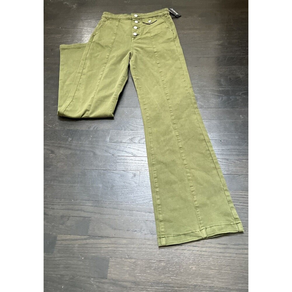 BLANK NYC The Delancey Denim Wide Leg Pants Going Green Size 29 70s Bohemian - Picture 6 of 13